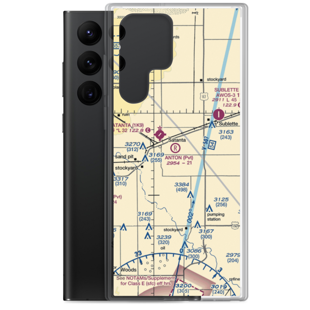Anton Flying Uv Airport (SN98) VFR Sectional Samsung Case Samsung Galaxy S22 Ultra model shown