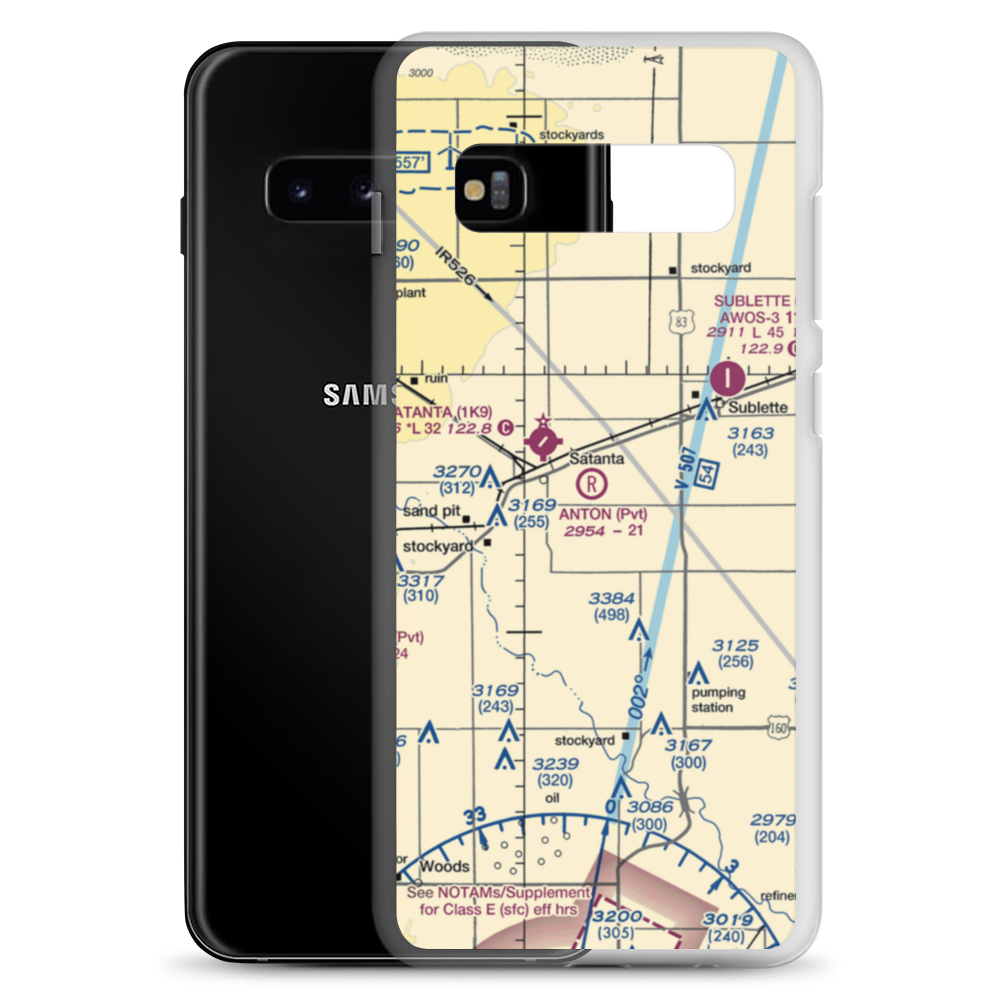 Anton Flying Uv Airport (SN98) VFR Sectional Samsung Case Samsung Galaxy S10+ model shown
