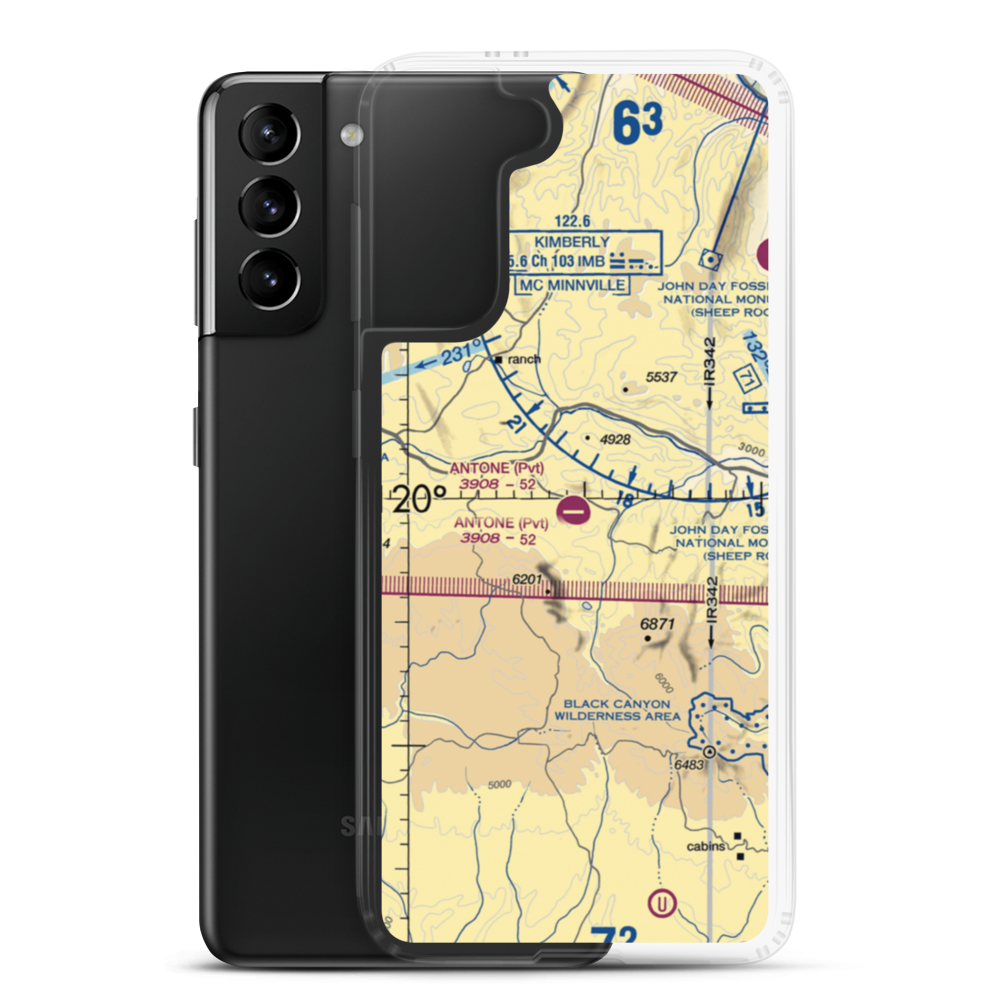 Antone Ranch Airport (64OG) VFR Sectional Samsung Case Samsung Galaxy S21 Plus model shown
