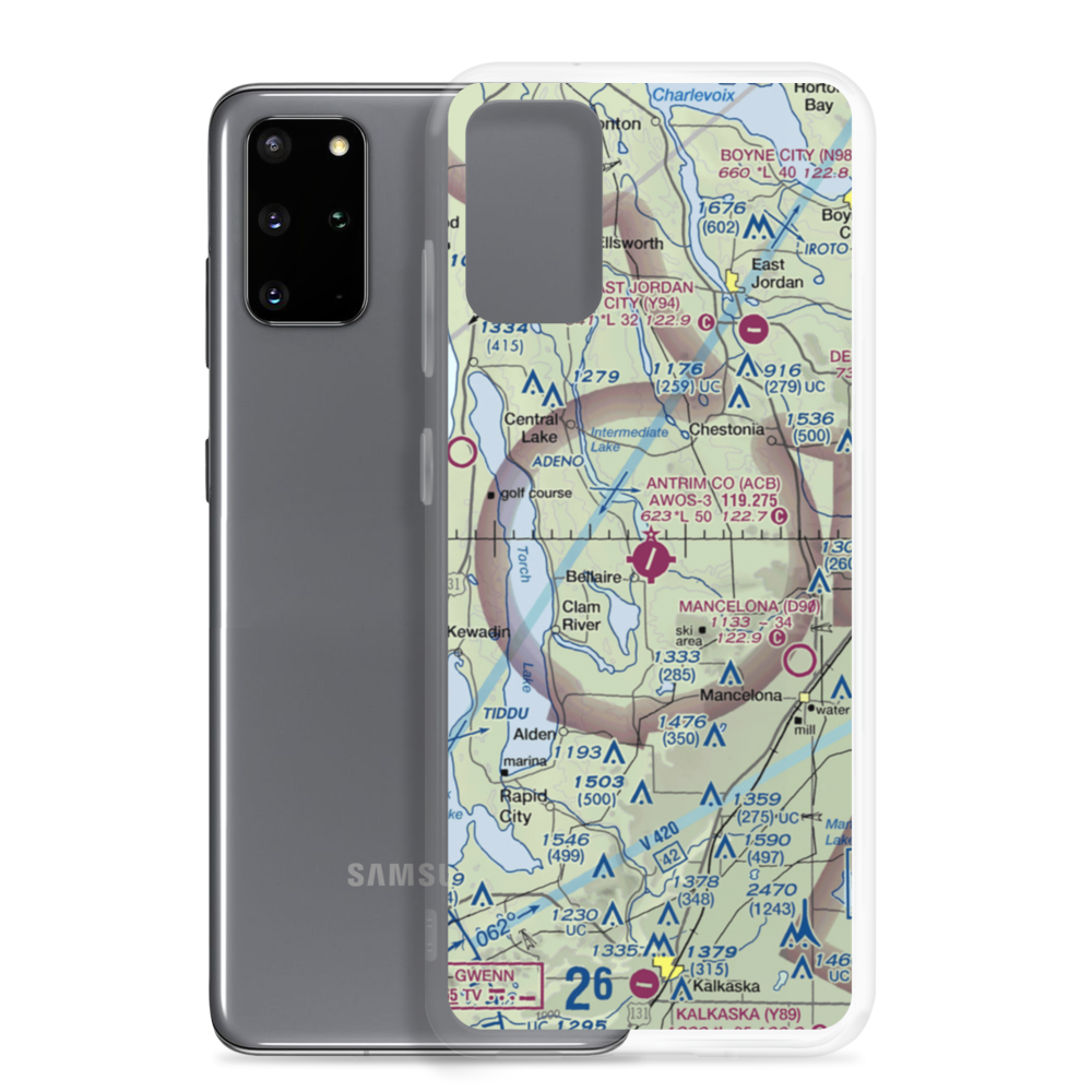 Antrim County Airport (ACB) VFR Sectional Samsung Case Samsung Galaxy S20 Plus model shown