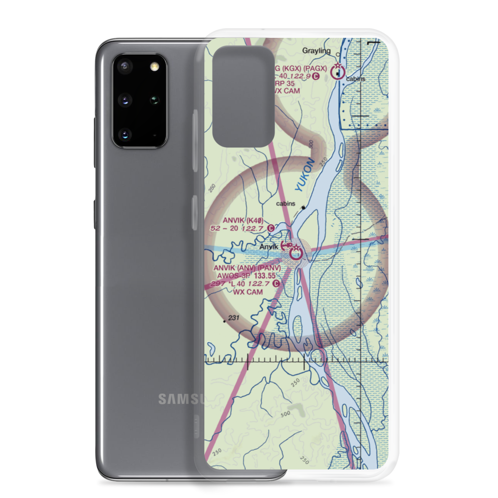 Anvik Airport (ANV) VFR Sectional Samsung Case Samsung Galaxy S20 Plus model shown
