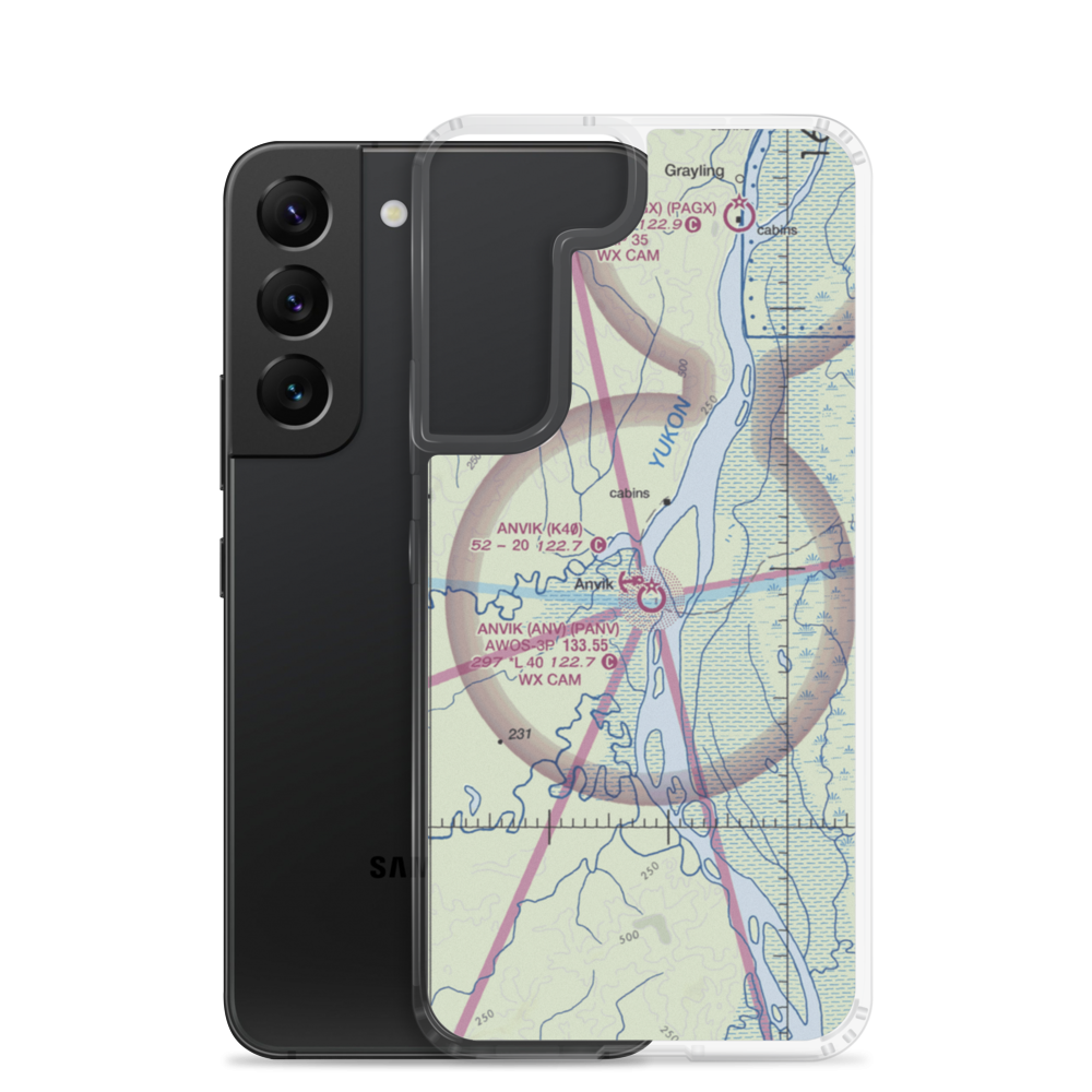 Anvik Seaplane Base (K40) VFR Sectional Samsung Case Samsung Galaxy S22 model shown