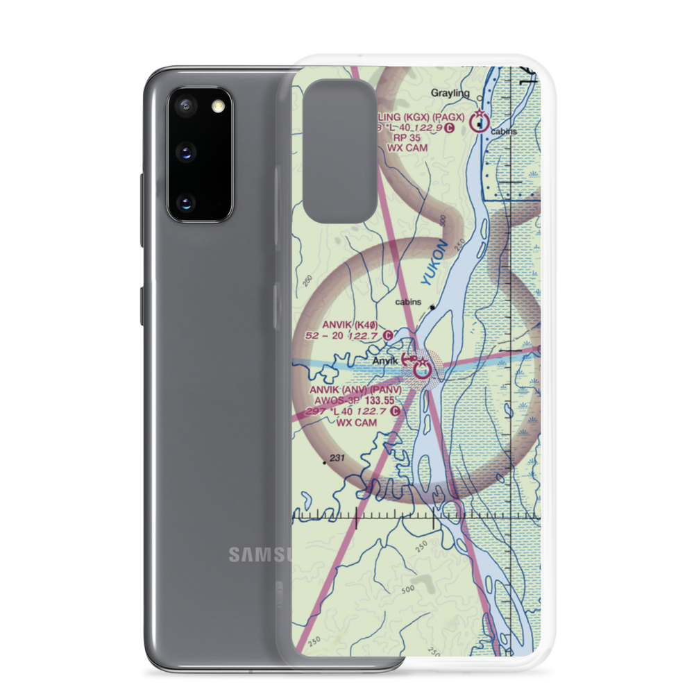 Anvik Seaplane Base (K40) VFR Sectional Samsung Case Samsung Galaxy S20 model shown