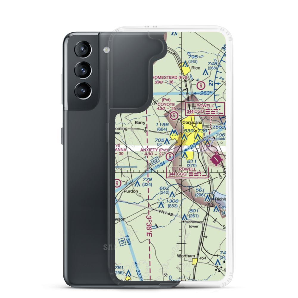 Anxiety Aerodrome (TA05) VFR Sectional Samsung Case Samsung Galaxy S21 model shown