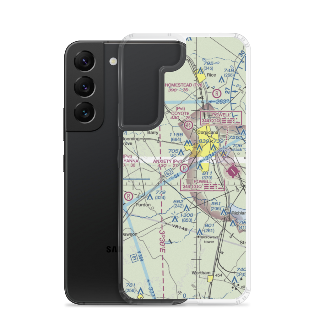 Anxiety Aerodrome (TA05) VFR Sectional Samsung Case Samsung Galaxy S22 model shown