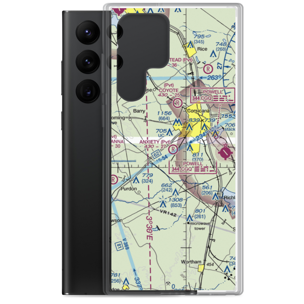 Anxiety Aerodrome (TA05) VFR Sectional Samsung Case Samsung Galaxy S22 Ultra model shown