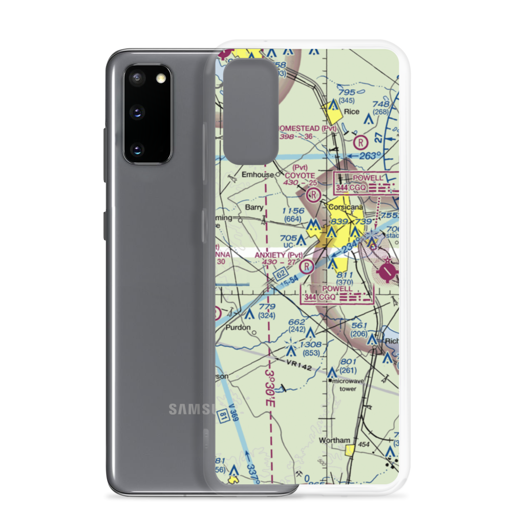 Anxiety Aerodrome (TA05) VFR Sectional Samsung Case Samsung Galaxy S20 model shown