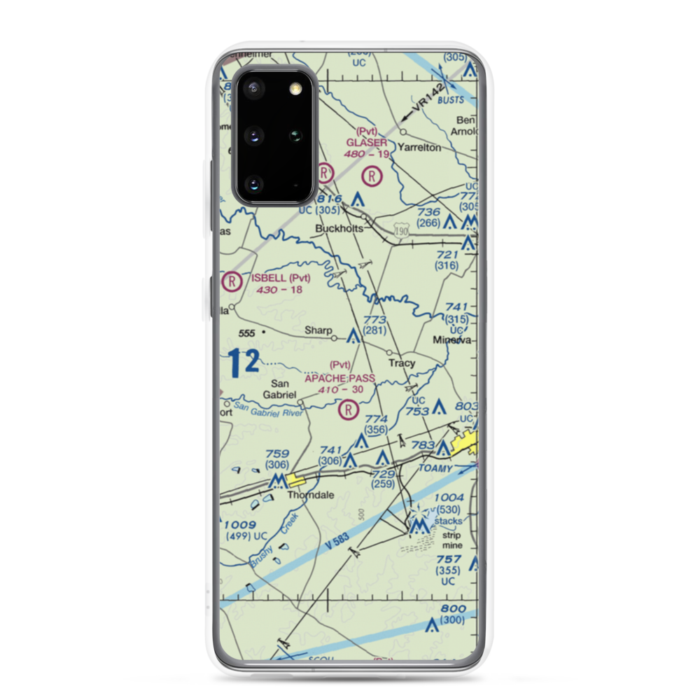 Apache Pass Airport (4XA4) VFR Sectional Samsung Case Samsung Galaxy S20 Plus model shown