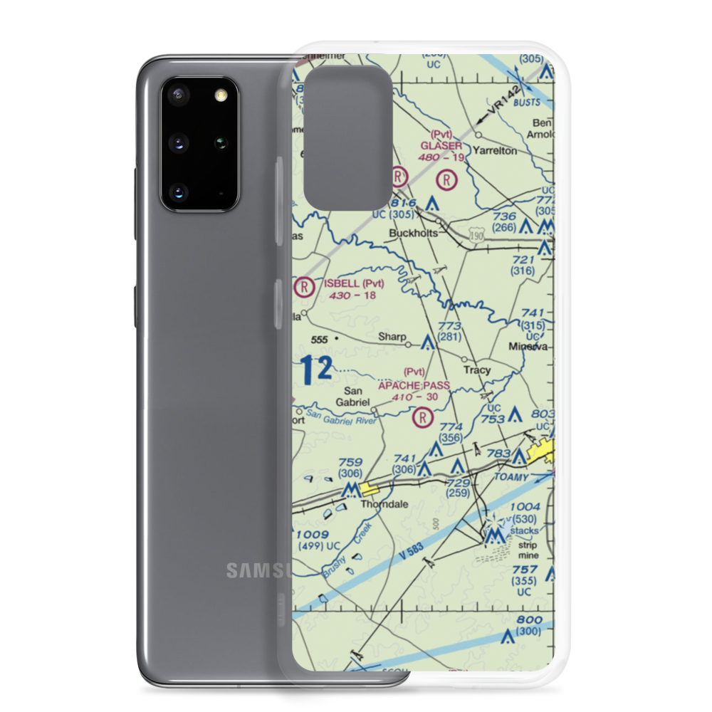 Apache Pass Airport (4XA4) VFR Sectional Samsung Case Samsung Galaxy S20 Plus model shown