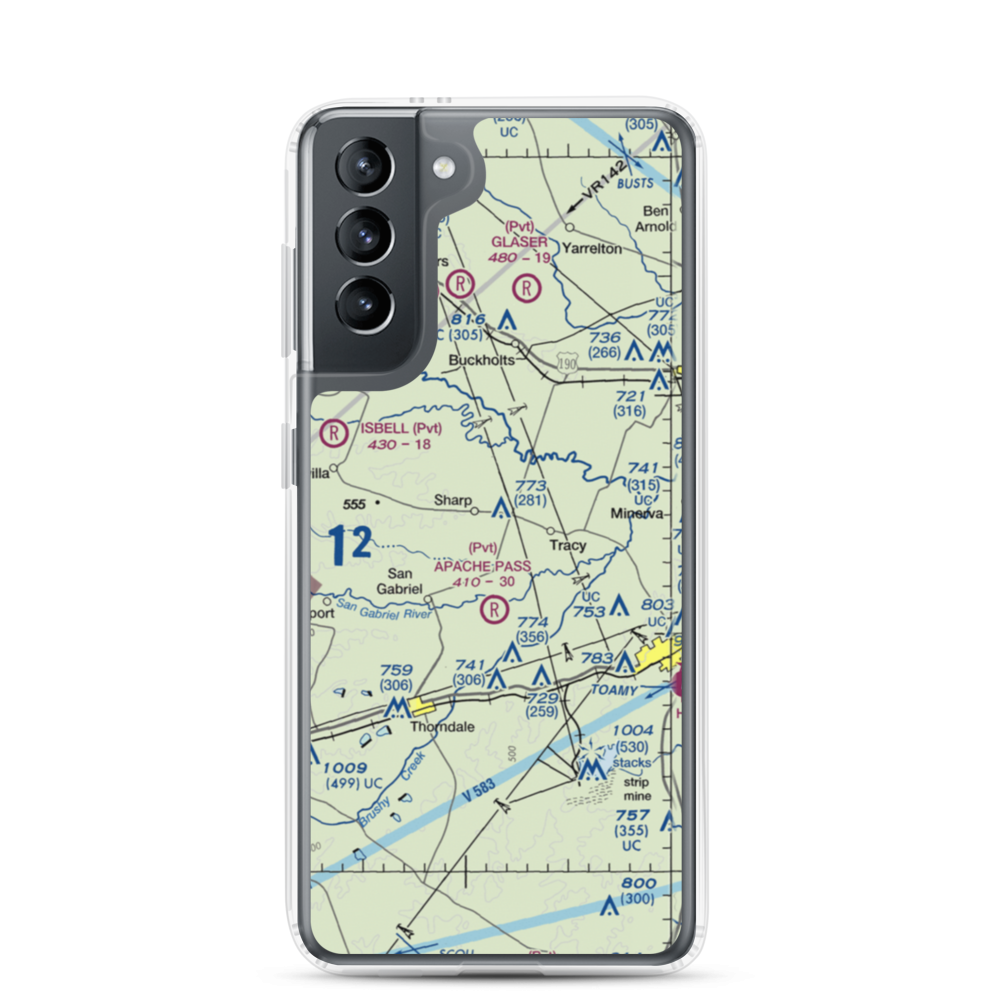 Apache Pass Airport (4XA4) VFR Sectional Samsung Case Samsung Galaxy S21 model shown
