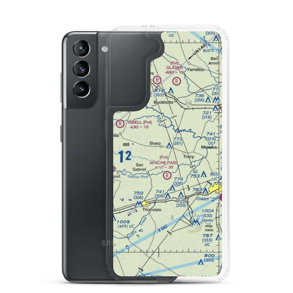 Apache Pass Airport (4XA4) VFR Sectional Samsung Case Samsung Galaxy S21 model shown