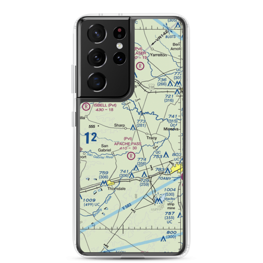 Apache Pass Airport (4XA4) VFR Sectional Samsung Case Samsung Galaxy S21 Ultra model shown
