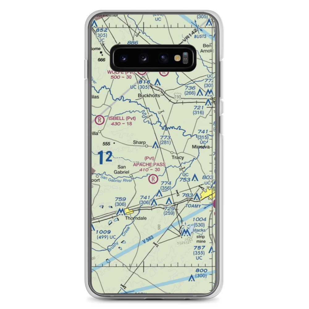 Apache Pass Airport (4XA4) VFR Sectional Samsung Case Samsung Galaxy S10+ model shown