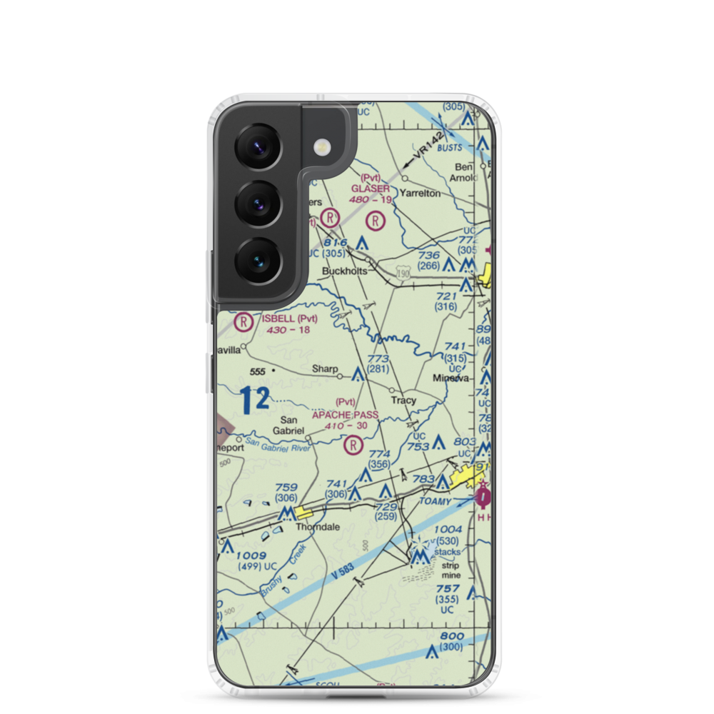Apache Pass Airport (4XA4) VFR Sectional Samsung Case Samsung Galaxy S22 model shown