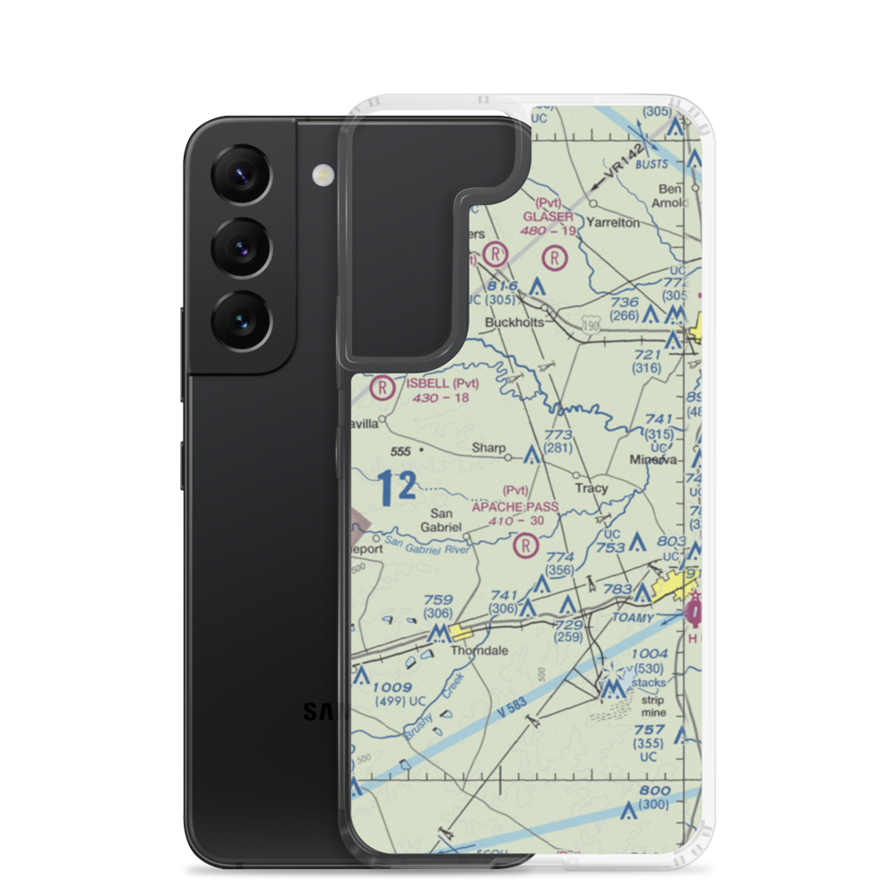 Apache Pass Airport (4XA4) VFR Sectional Samsung Case Samsung Galaxy S22 model shown