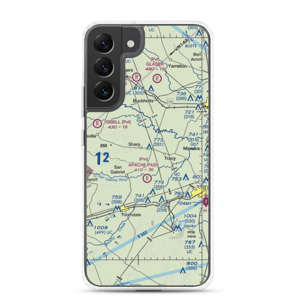 Apache Pass Airport (4XA4) VFR Sectional Samsung Case Samsung Galaxy S22 Plus model shown