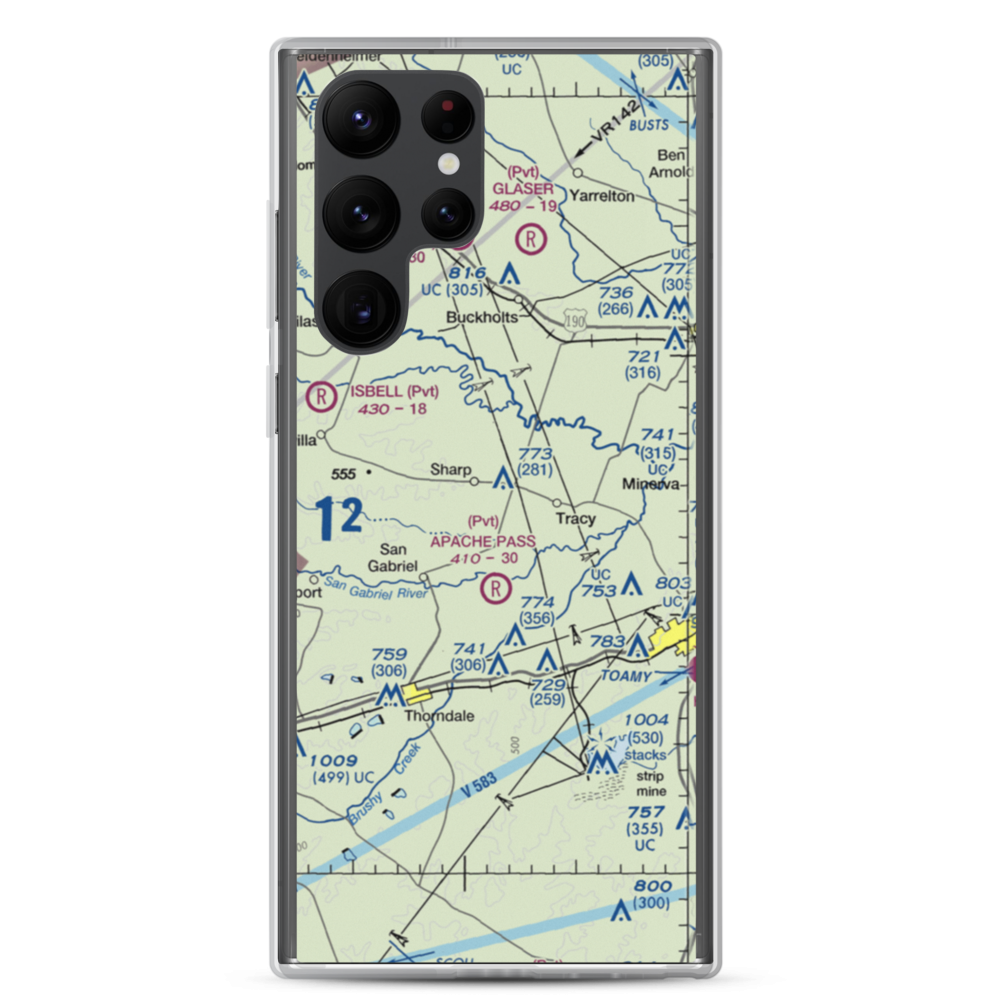Apache Pass Airport (4XA4) VFR Sectional Samsung Case Samsung Galaxy S22 Ultra model shown