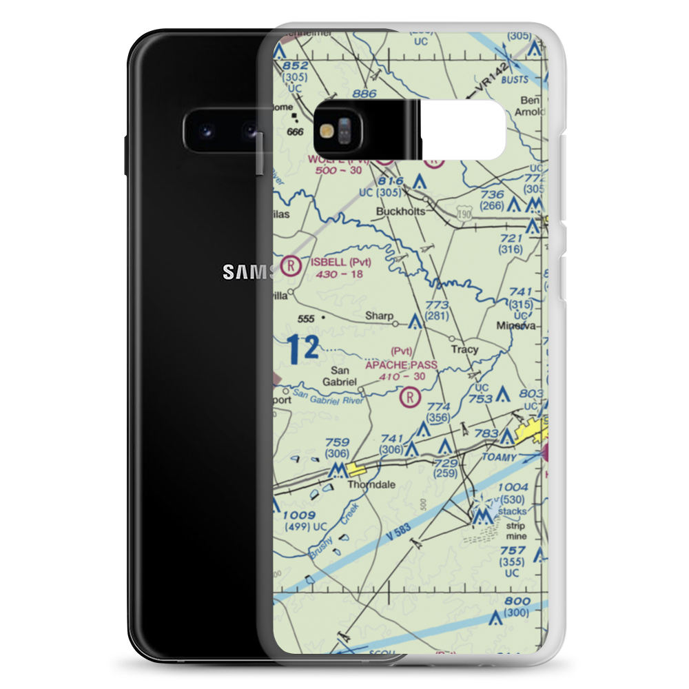 Apache Pass Airport (4XA4) VFR Sectional Samsung Case Samsung Galaxy S10+ model shown