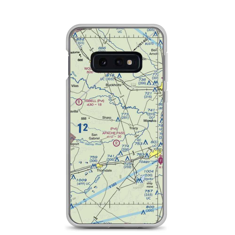Apache Pass Airport (4XA4) VFR Sectional Samsung Case Samsung Galaxy S10e model shown