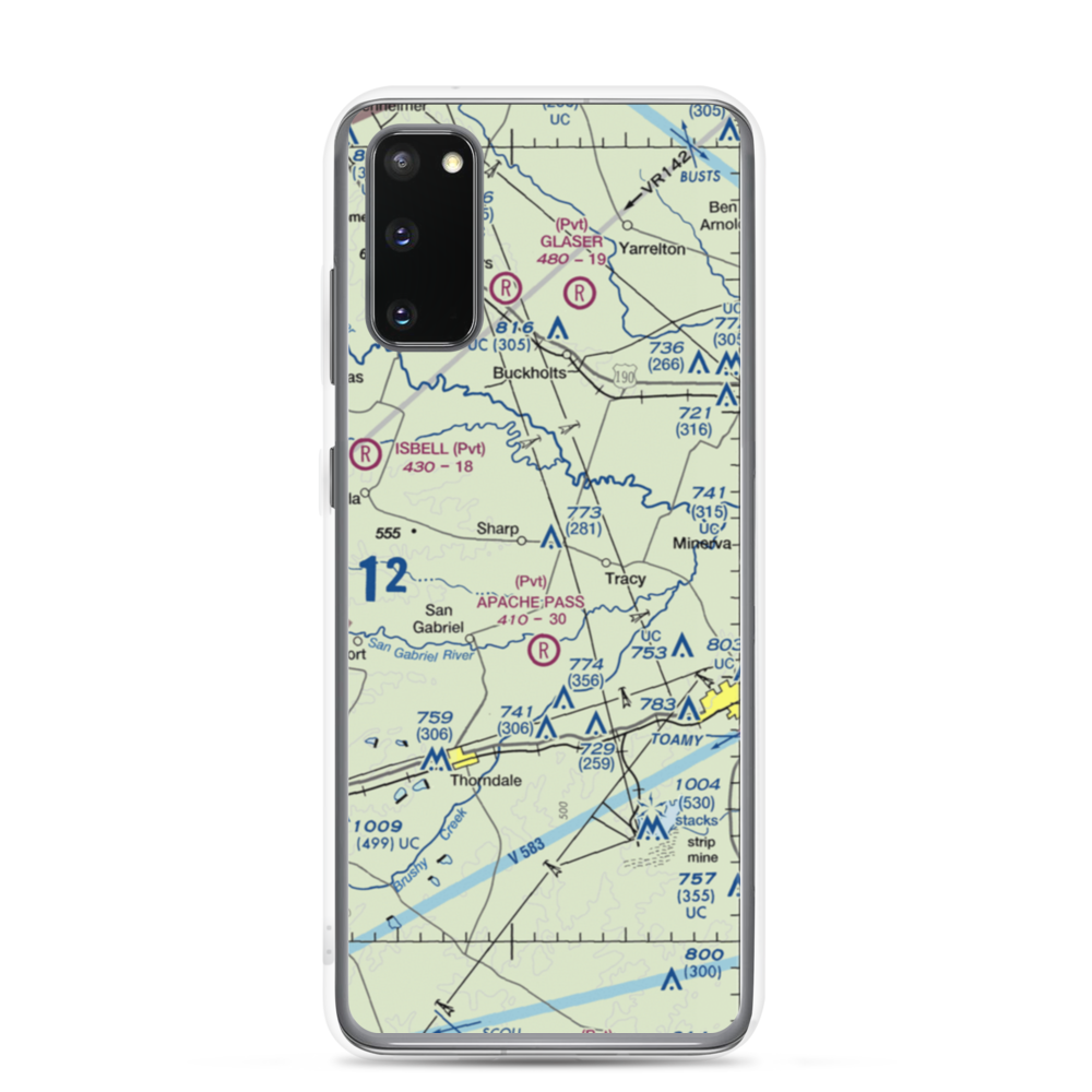 Apache Pass Airport (4XA4) VFR Sectional Samsung Case Samsung Galaxy S20 model shown