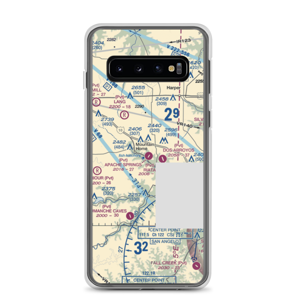 Apache Springs Airport (64TE) VFR Sectional Samsung Case Samsung Galaxy S10 model shown