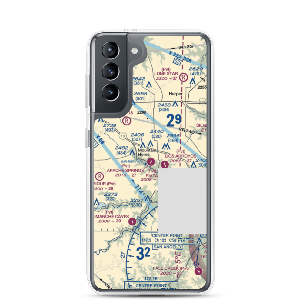 Apache Springs Airport (64TE) VFR Sectional Samsung Case Samsung Galaxy S21 model shown