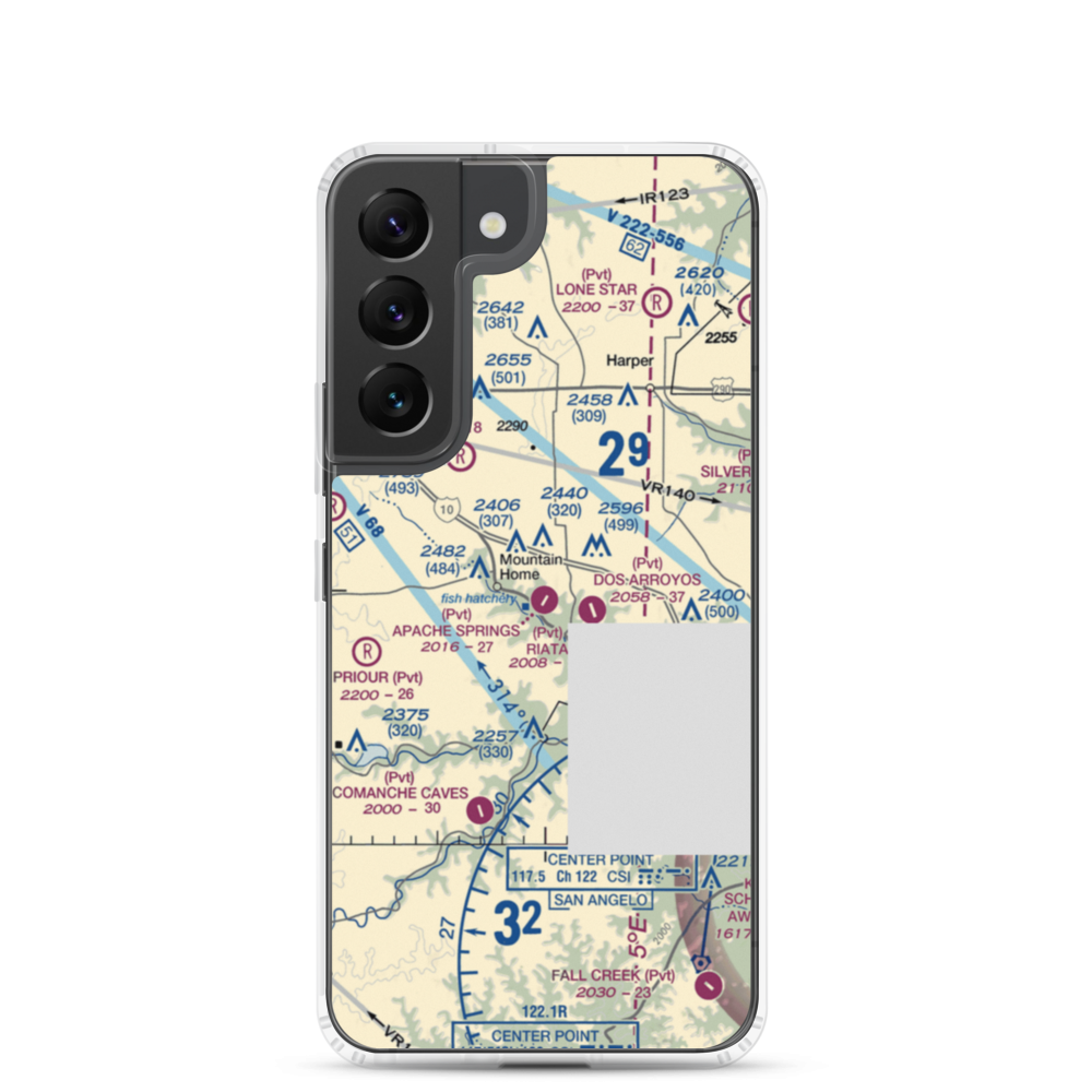 Apache Springs Airport (64TE) VFR Sectional Samsung Case Samsung Galaxy S22 model shown