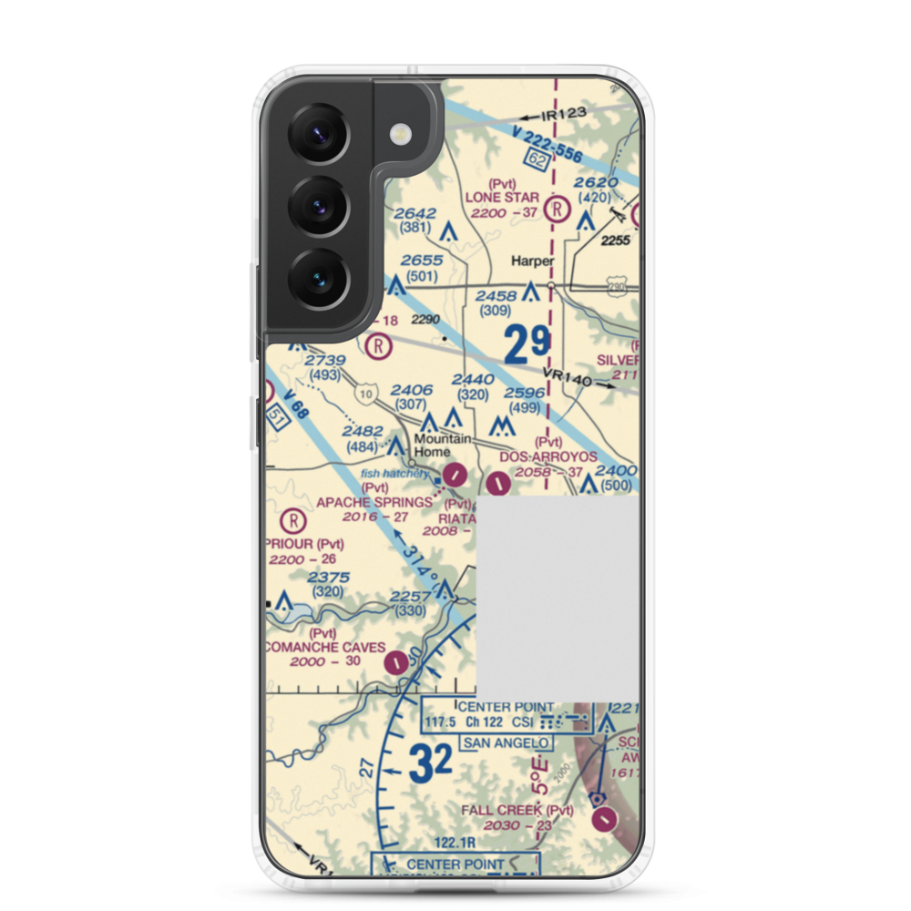 Apache Springs Airport (64TE) VFR Sectional Samsung Case Samsung Galaxy S22 Plus model shown