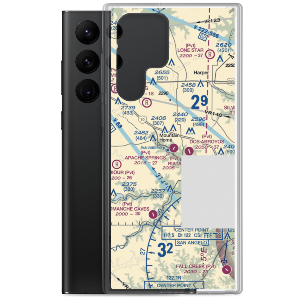 Apache Springs Airport (64TE) VFR Sectional Samsung Case Samsung Galaxy S22 Ultra model shown