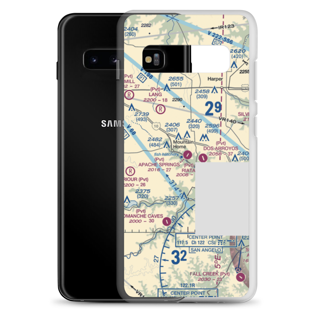Apache Springs Airport (64TE) VFR Sectional Samsung Case Samsung Galaxy S10+ model shown
