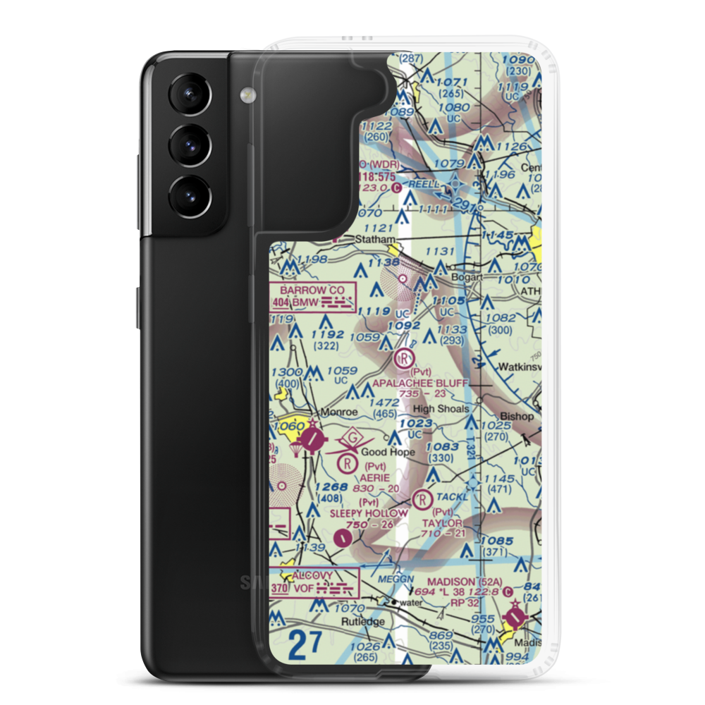 Apalachee Bluff Airpark (67GA) VFR Sectional Samsung Case Samsung Galaxy S21 Plus model shown