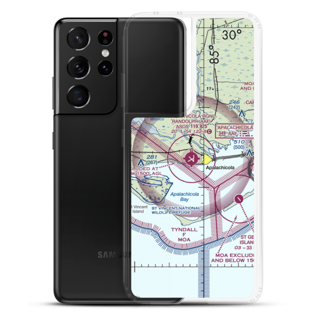 Apalachicola Regional Airport (AAF) VFR Sectional Samsung Case Samsung Galaxy S21 Ultra model shown