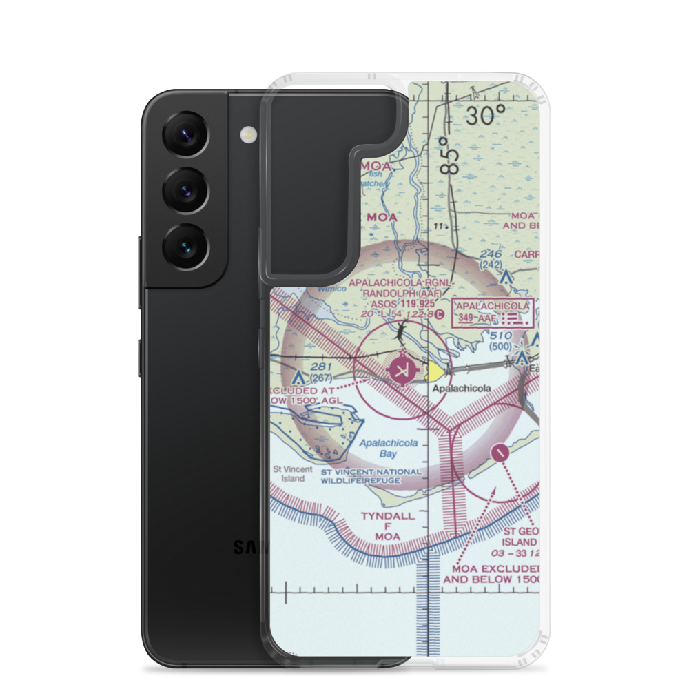 Apalachicola Regional Airport (AAF) VFR Sectional Samsung Case Samsung Galaxy S22 model shown