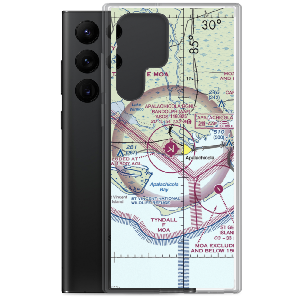 Apalachicola Regional Airport (AAF) VFR Sectional Samsung Case Samsung Galaxy S22 Ultra model shown