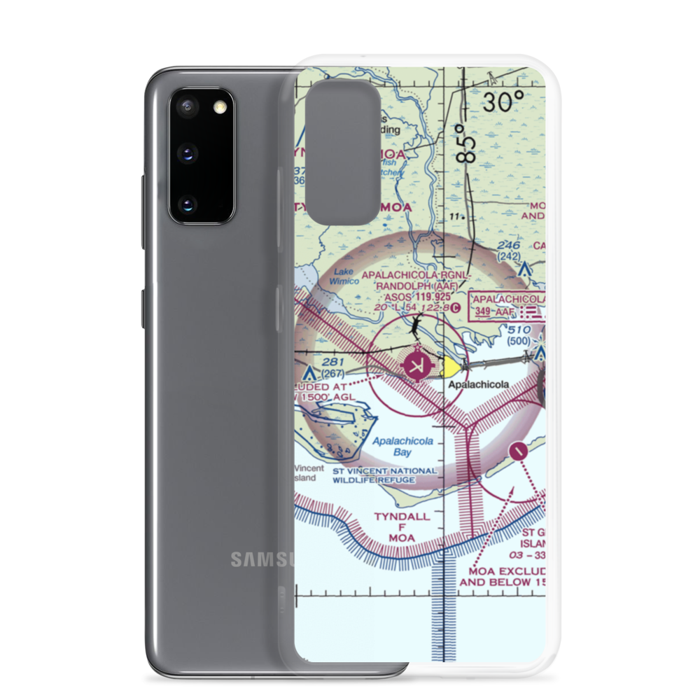 Apalachicola Regional Airport (AAF) VFR Sectional Samsung Case Samsung Galaxy S20 model shown