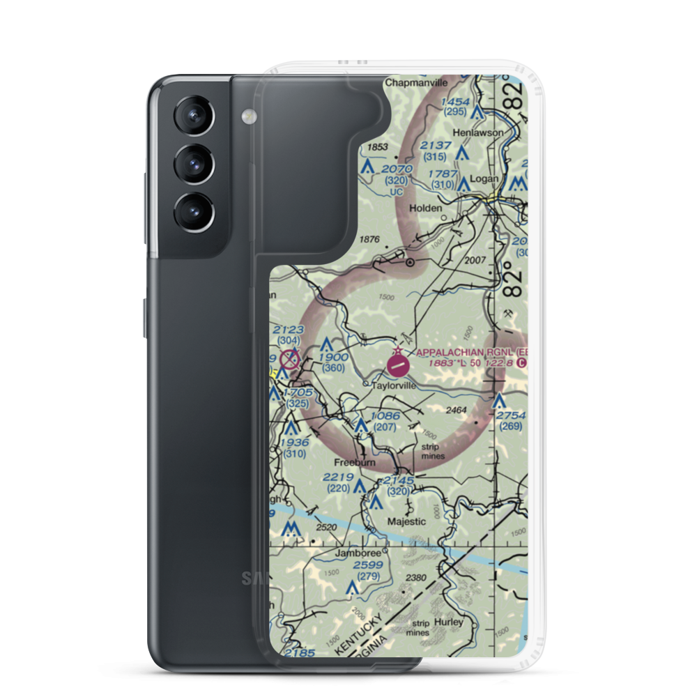Appalachian Regional Airport (EBD) VFR Sectional Samsung Case Samsung Galaxy S21 model shown