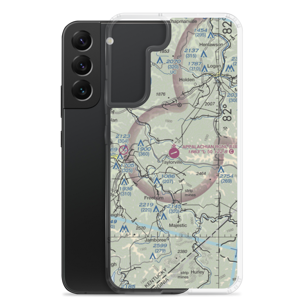 Appalachian Regional Airport (EBD) VFR Sectional Samsung Case Samsung Galaxy S22 Plus model shown