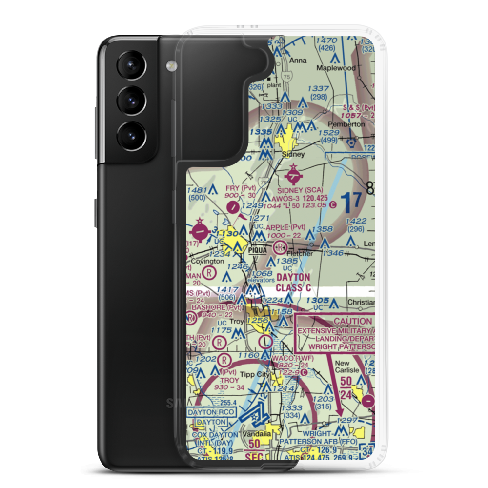 Apple Airport (0OH7) VFR Sectional Samsung Case Samsung Galaxy S21 Plus model shown