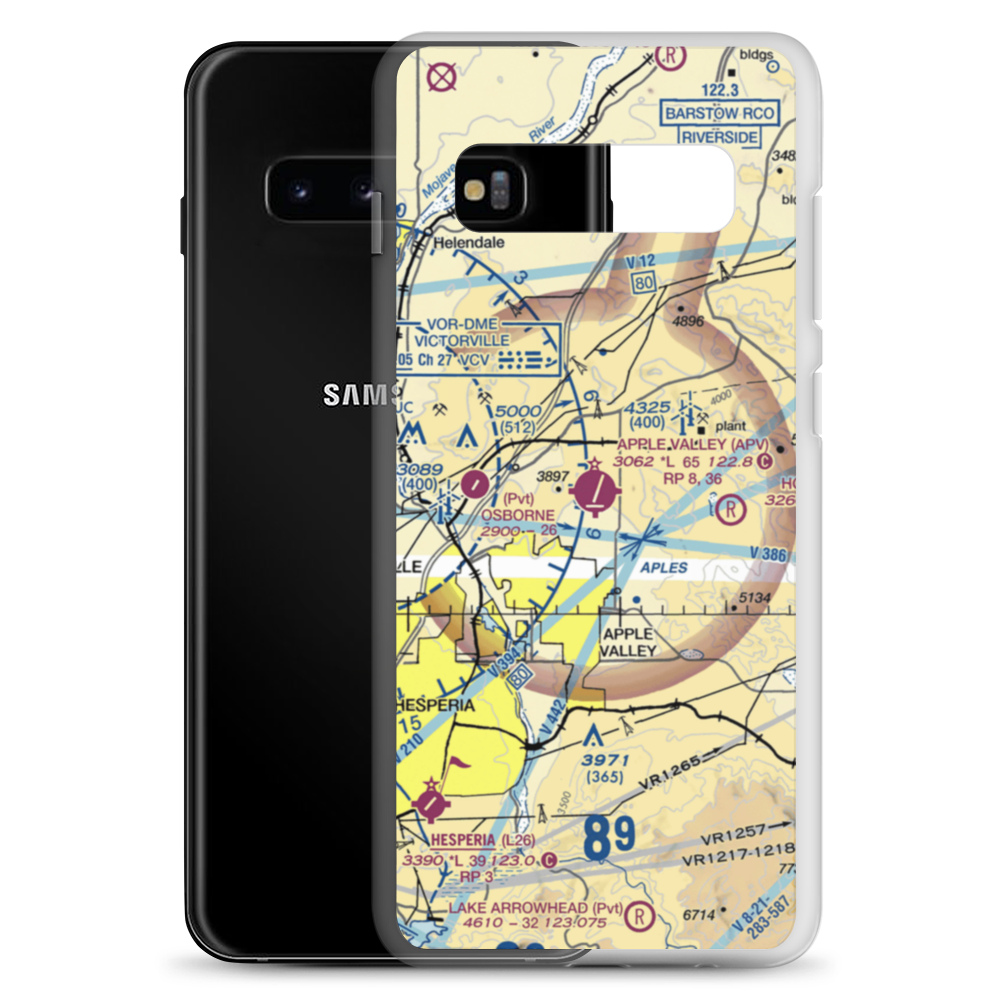 Apple Valley Airport (APV) VFR Sectional Samsung Case Samsung Galaxy S10+ model shown