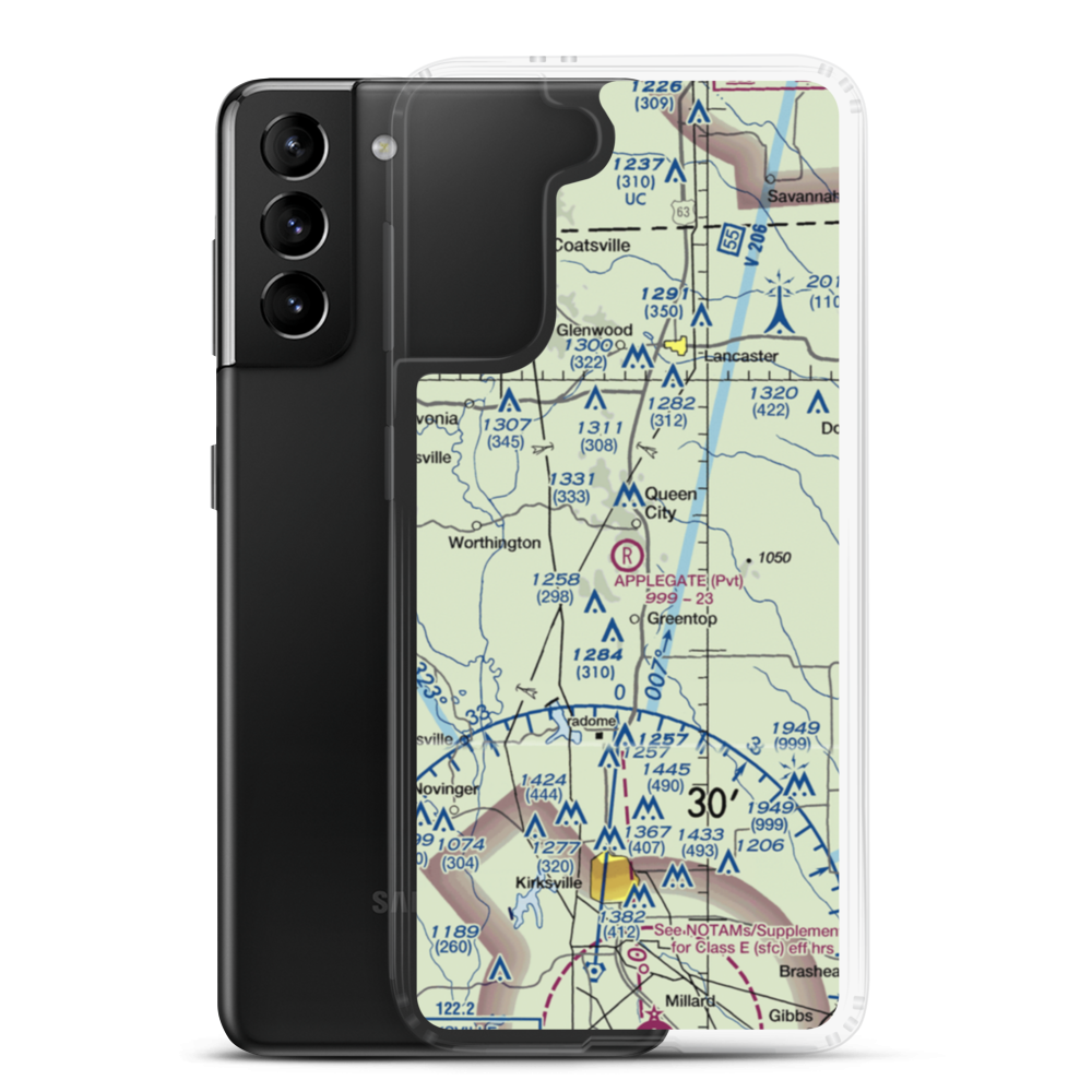 Applegate Airport (15MO) VFR Sectional Samsung Case Samsung Galaxy S21 Plus model shown