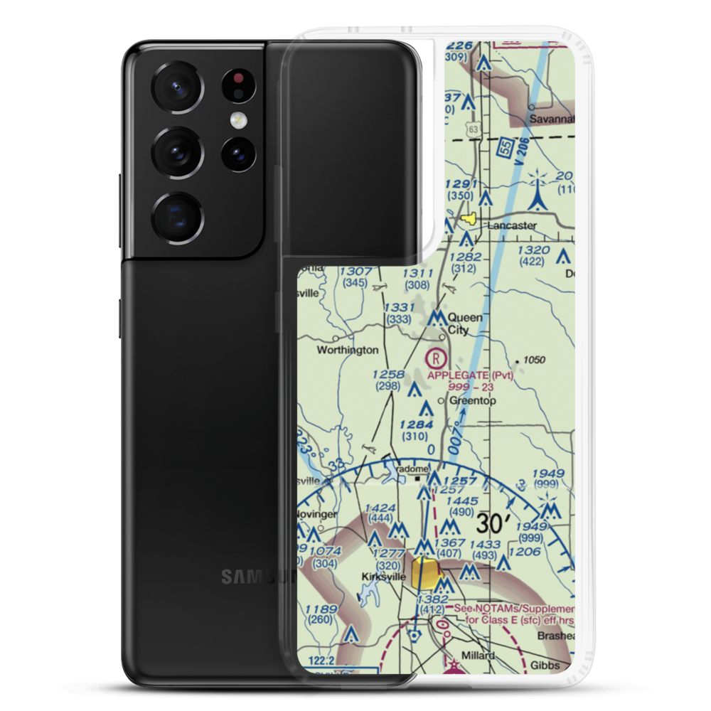 Applegate Airport (15MO) VFR Sectional Samsung Case Samsung Galaxy S21 Ultra model shown