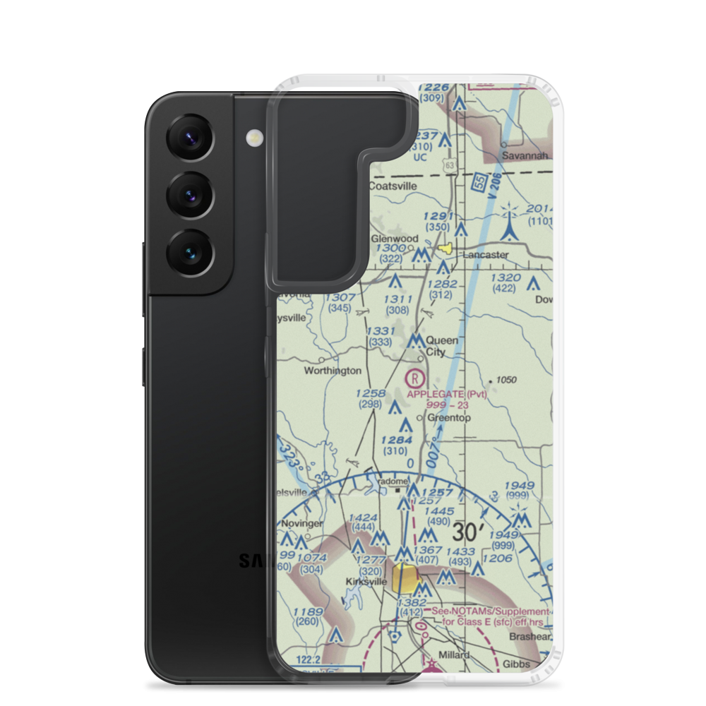 Applegate Airport (15MO) VFR Sectional Samsung Case Samsung Galaxy S22 model shown