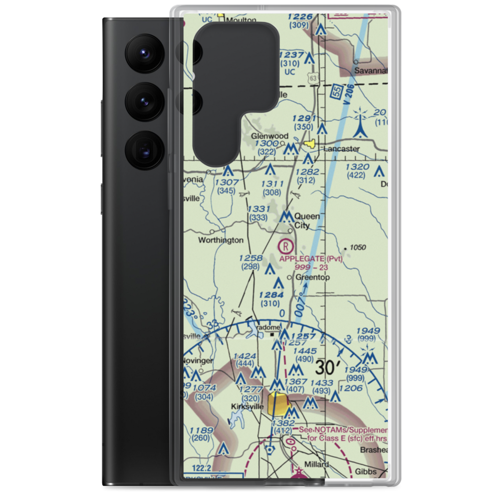 Applegate Airport (15MO) VFR Sectional Samsung Case Samsung Galaxy S22 Ultra model shown
