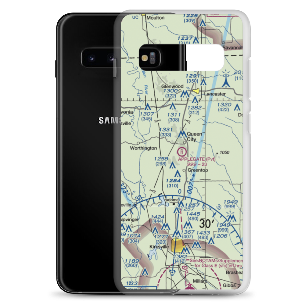 Applegate Airport (15MO) VFR Sectional Samsung Case Samsung Galaxy S10+ model shown