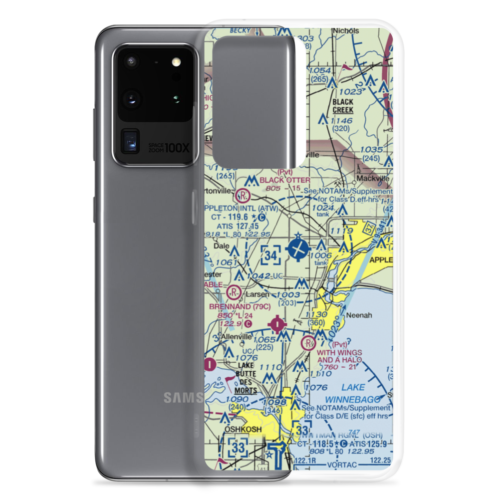 Appleton International Airport (ATW) VFR Sectional Samsung Case Samsung Galaxy S20 Ultra model shown