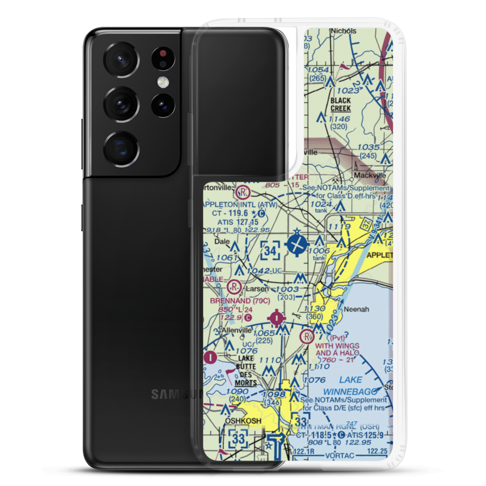 Appleton International Airport (ATW) VFR Sectional Samsung Case Samsung Galaxy S21 Ultra model shown