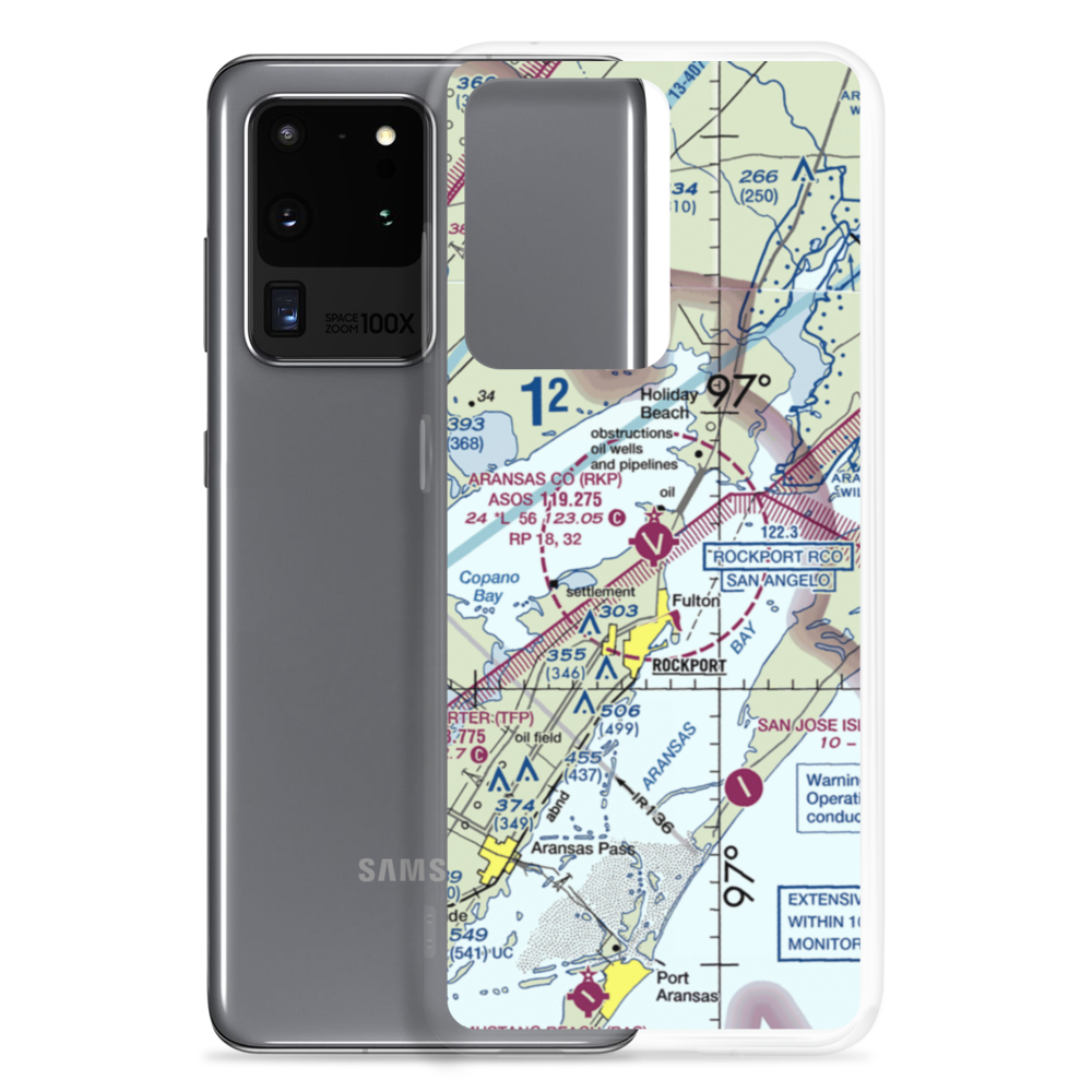 Aransas County Airport (RKP) VFR Sectional Samsung Case Samsung Galaxy S20 Ultra model shown