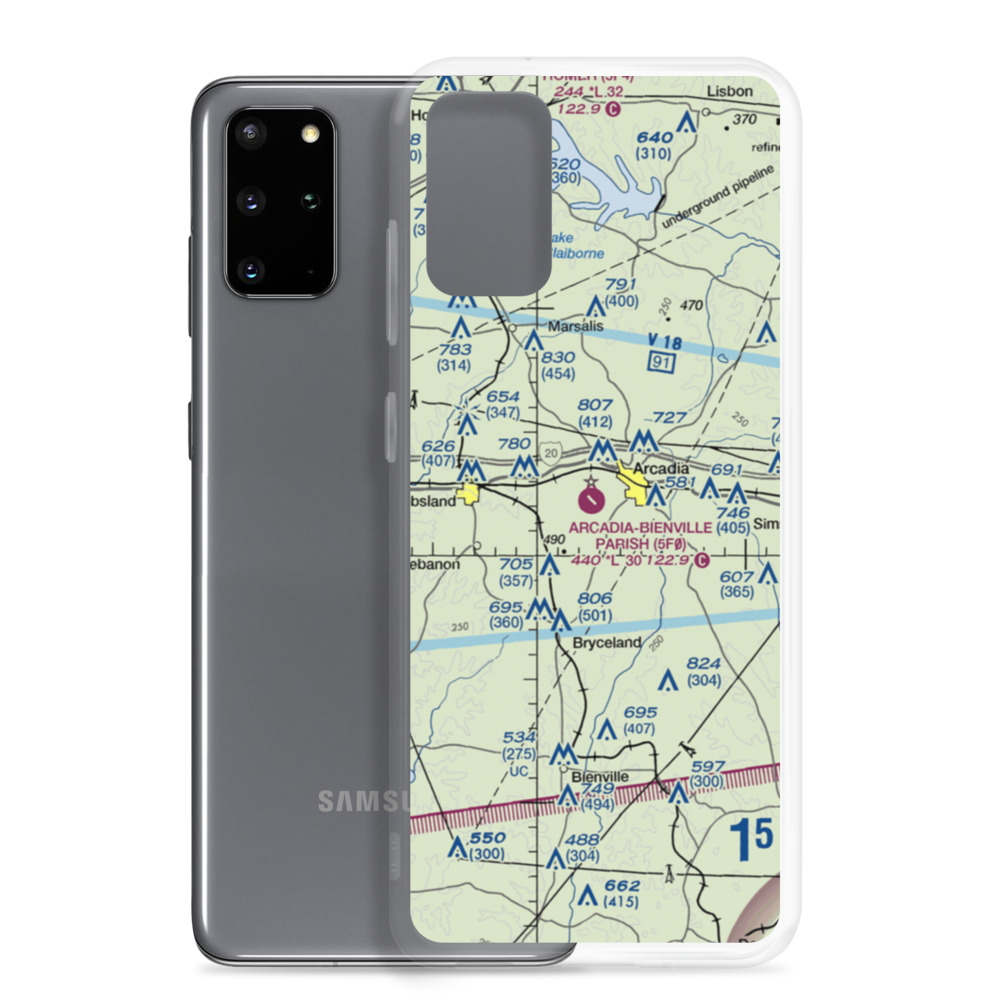 Arcadia Bienville Parish Airport (5F0) VFR Sectional Samsung Case Samsung Galaxy S20 Plus model shown