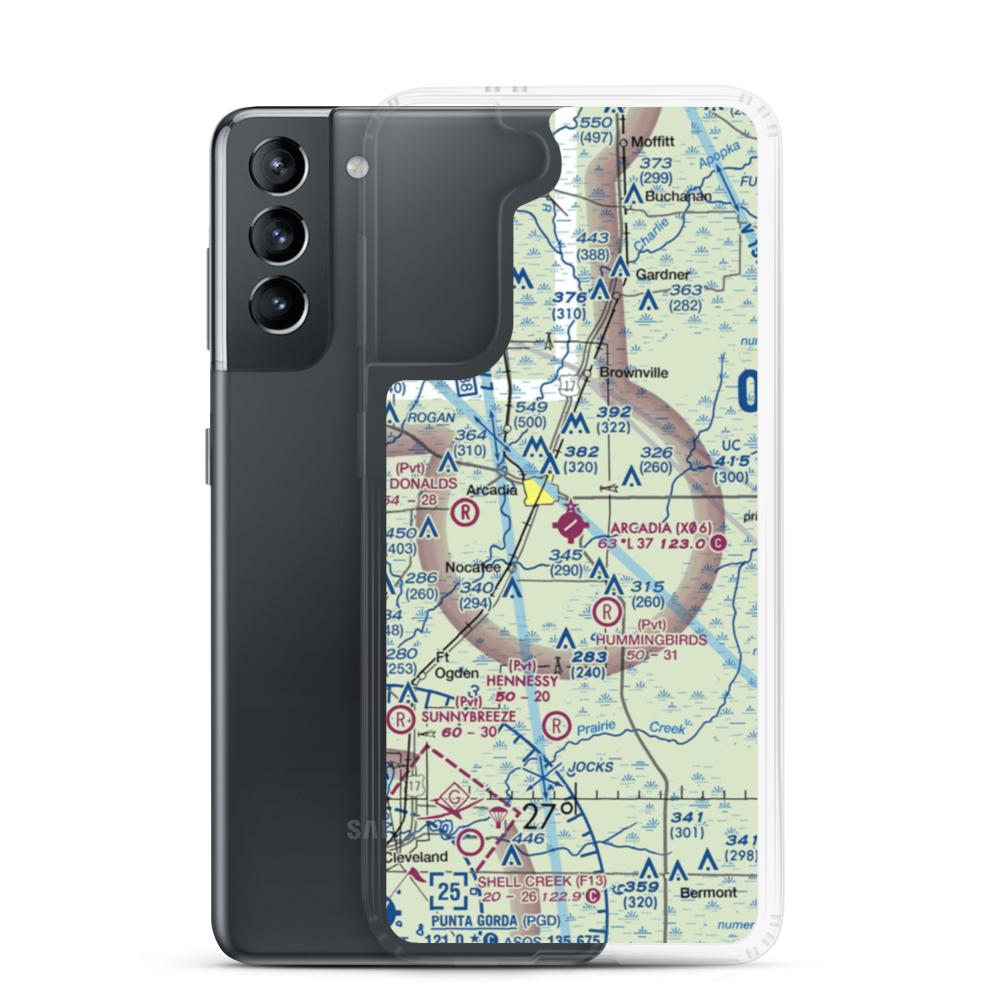 Arcadia Municipal Airport (X06) VFR Sectional Samsung Case Samsung Galaxy S21 model shown