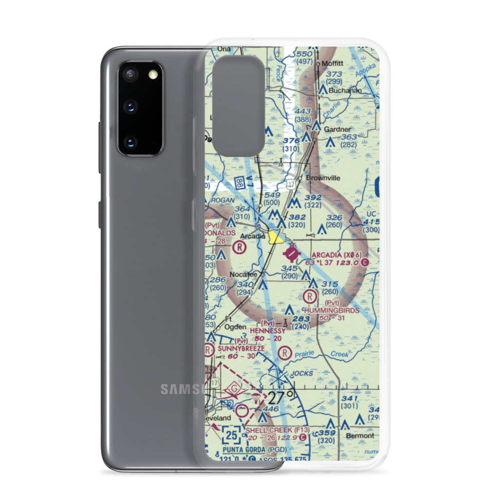 Arcadia Municipal Airport (X06) VFR Sectional Samsung Case Samsung Galaxy S20 model shown